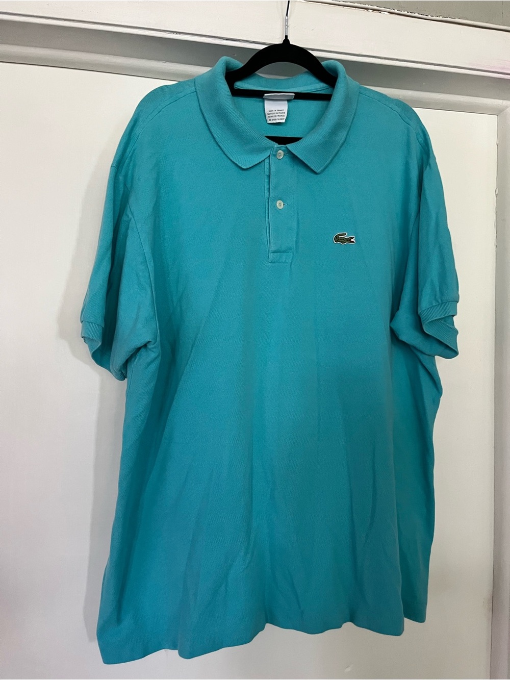 Lacoste Men's Teal Aqua Polo Shirt with Crocodile Logo